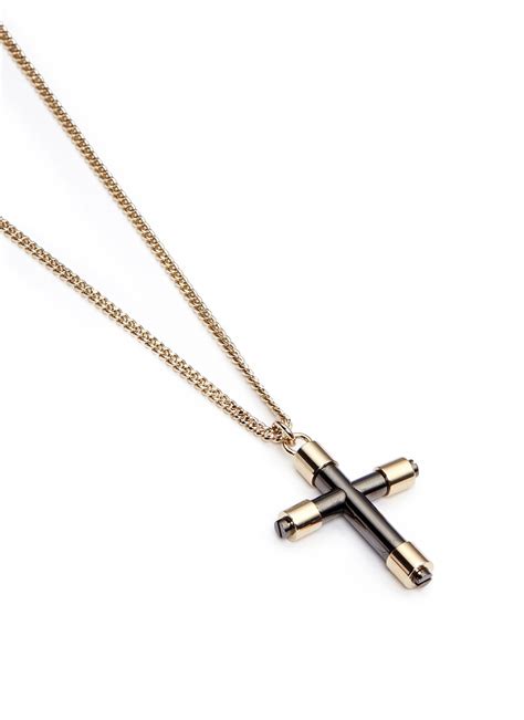 givenchy cross necklace|Givenchy necklace and earring set.